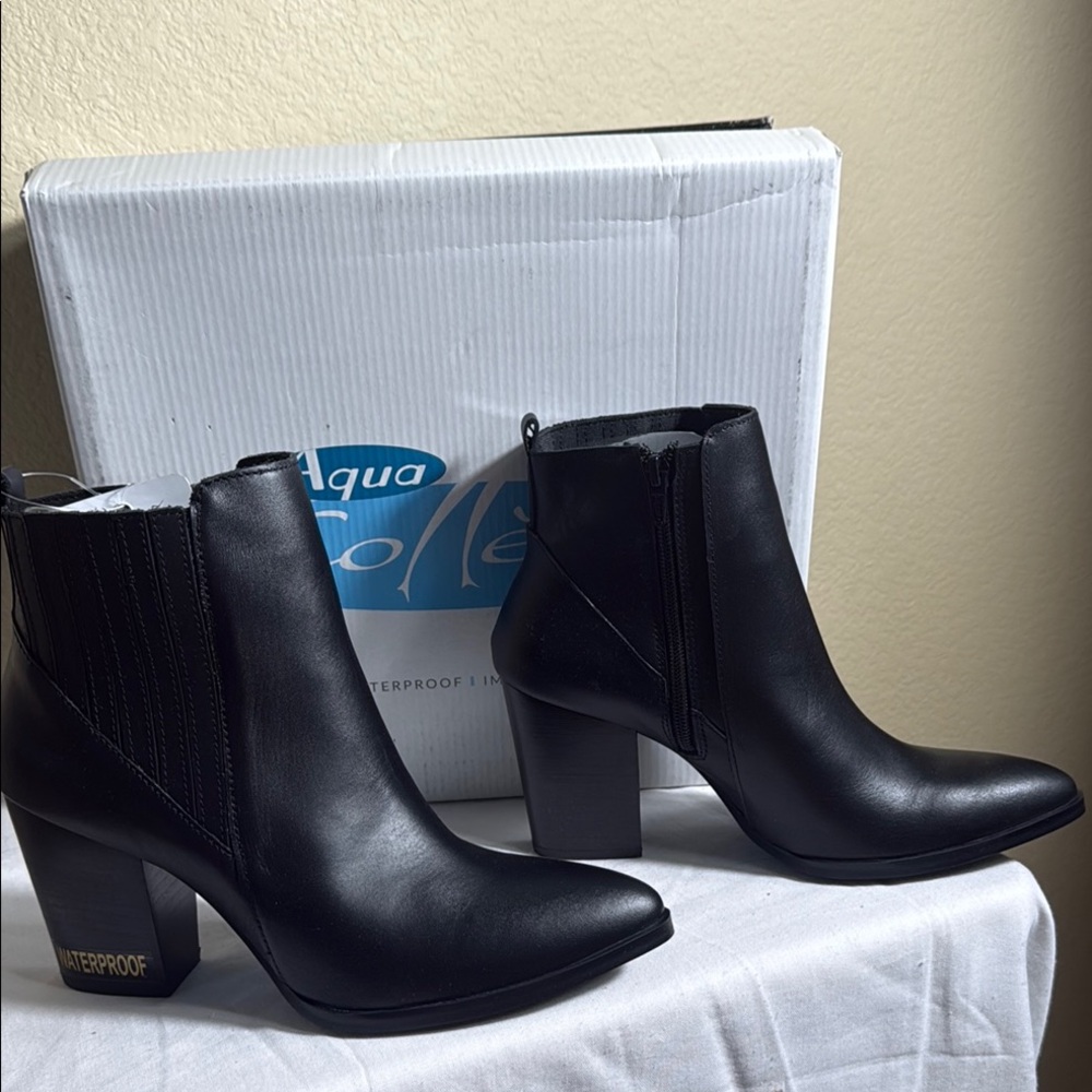 Women's Black Ankle Boots aqua college water proof